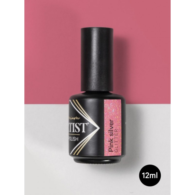 ESMALTE SEMIPERMANENTE 12ML PINK SILVER GLITTER